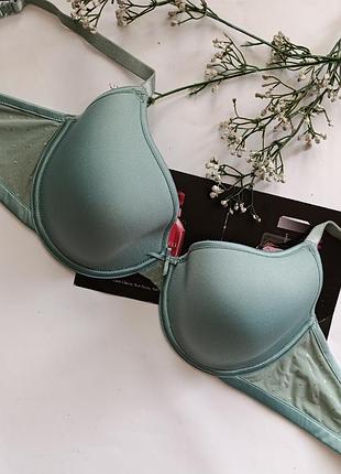 Бюстгальтер бірюзовий базовий гладкий бюст в сіточку ліф body essentials 36c 80c 75d
