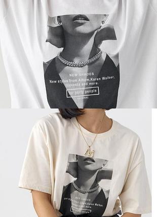 Футболка жіноча з чорно-білим принтом