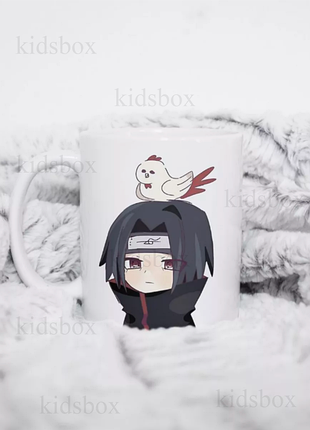 Кружка наруто саске чібі з принтом керамічна чашка naruto sasuke uchiha 330 мл