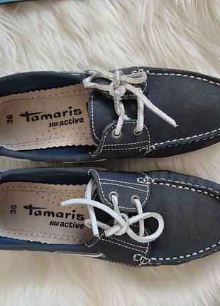 Кожаные топсайдеры туфли черевики  tamaris2 фото