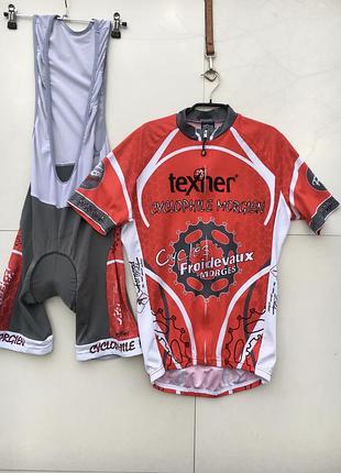 Велокостюм texner (m/l-ка, низкий рост) велоджерси биб шорты велофутболка bib