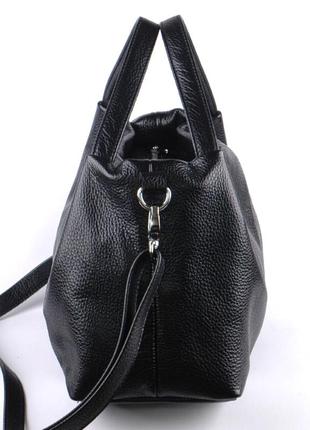Стильна шкіряна чорна жіноча сумка, кольори в асортименті10 фото