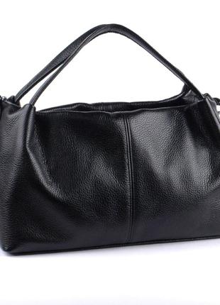 Стильна шкіряна чорна жіноча сумка, кольори в асортименті9 фото