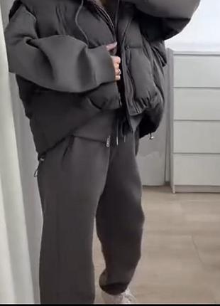 Костюм женский/спортивный костюм/жилетка стильная жилетка : черный, беж, графит костюм: бе...