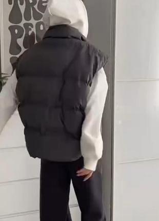 Костюм женский/спортивный костюм/жилетка стильная жилетка : черный, беж, графит костюм: бе...