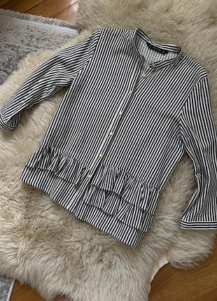 Полосатая рубашка zara, размер xs