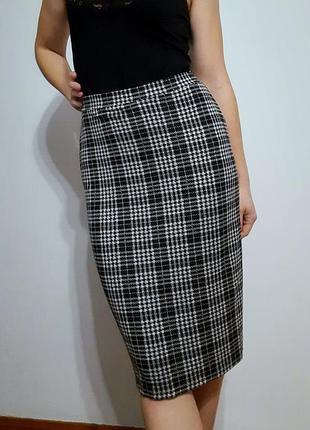 Трикотажная юбка в клетку