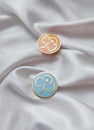 Брошка значок обіцянок з трилистником бейджі-проміс брауні, girlguiding ,великобританія