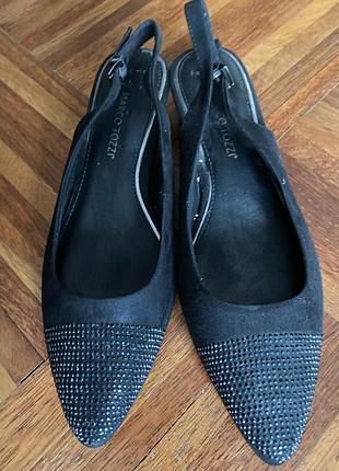 Нові чорні босоніжки слінгбеки marco tozzi 40  німеччина 🇩🇪