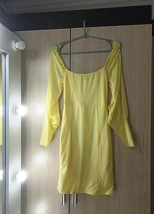 Платье длинный рукав гипюр фатин