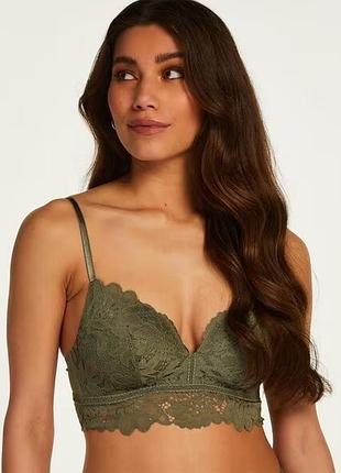 Новый кружевной бюстгальтер бюстье комфортный без косточек с формованной чашкой с магазинными этикетками 💙💛