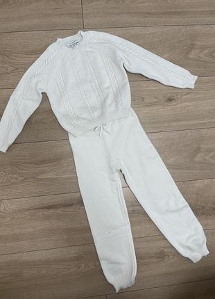 Белый вязаный костюм primark