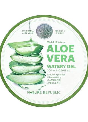 Nature republic aloe vera watery gel зволожуючий гель алое 92%, 300 мл