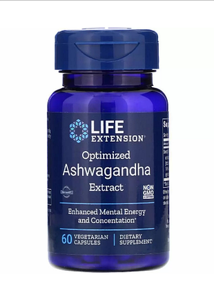 Life extension оптимизованая ашваганда 60 капсул ashwagandha