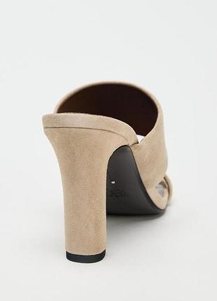 Замшевые мюли на каблуке zara5 фото