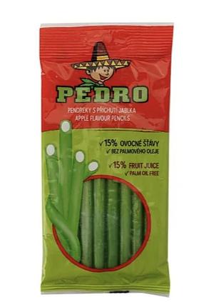Желейные конфеты pedro карандаши яблоко 80 г 10 шт
