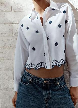 Сорочка поплінова з вишивкою