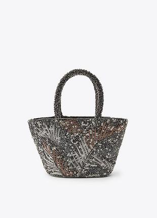 Сумка с бисером и вышивкой zara