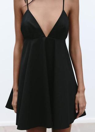 Короткое платье на бретелях zara