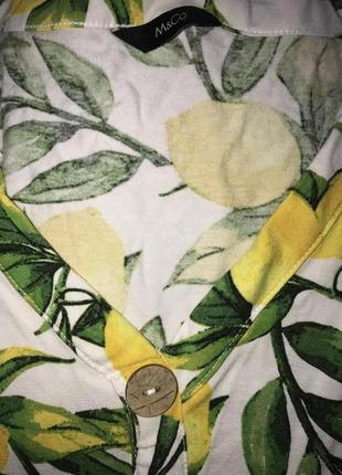 M&co-трикотажна блуза в лимонний принт! р.-104 фото