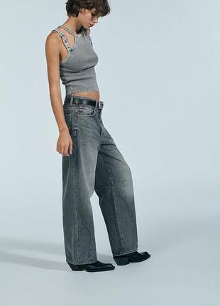 Джинсы baggy balloon mid-rise, средняя посадка, широкие джинсы