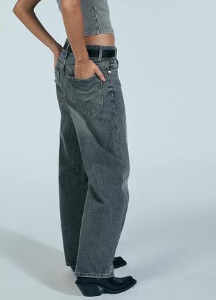 Джинсы baggy balloon mid-rise, средняя посадка, широкие джинсы4 фото