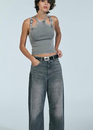 Джинсы baggy balloon mid-rise, средняя посадка, широкие джинсы3 фото