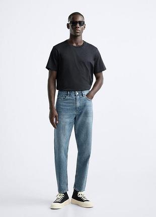 Джинси сині slim taper прямі 40 31 zara 4048/415