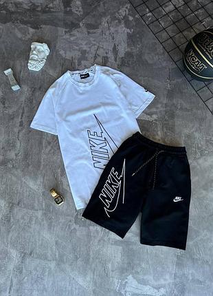 Летний мужской комплект с вышитым логотипом nike tech fleece