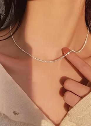Золотистая короткая цепочка шнурок ожерелье
