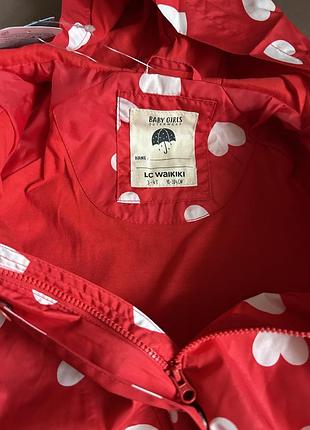 Lc waikiki красный дождевик для девочки 3-4 лет 4