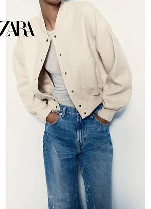 Куртка бомбер zara / бежевий
