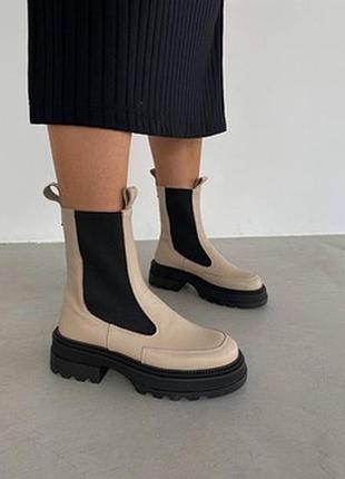 Зимові шкіряні челсі