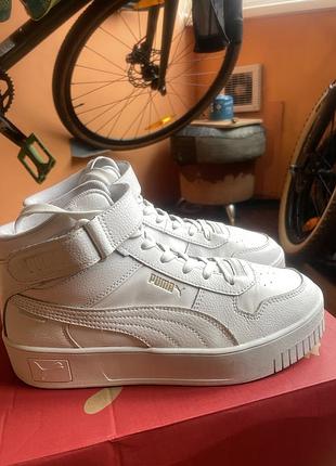 Кросівки хайтопи білі puma carina street mid 25 см 39 розмір