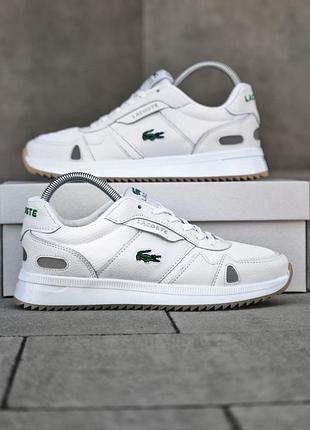 Мужские белые демисезонные спортивные кроссовки lacoste5 фото