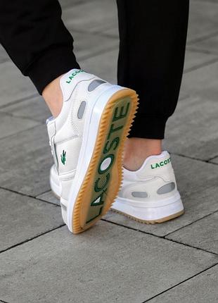 Мужские белые демисезонные спортивные кроссовки lacoste3 фото
