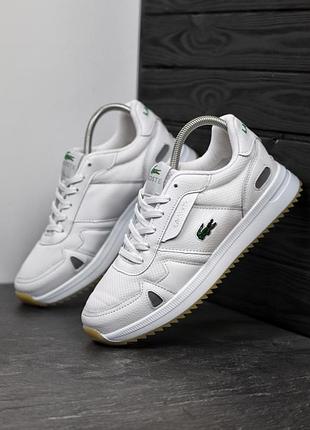 Мужские белые демисезонные спортивные кроссовки lacoste7 фото