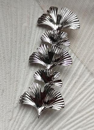 Брошка листя гінкго  білоба 6,8 см