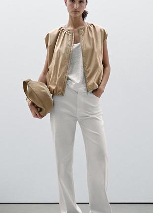 Безрукавка жилетка жилет бежева massimo dutti бежева