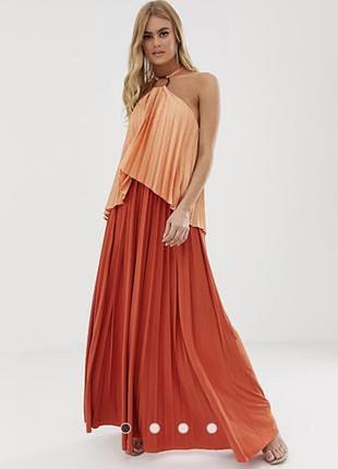 Шикарное платье плиссе макси asos disign