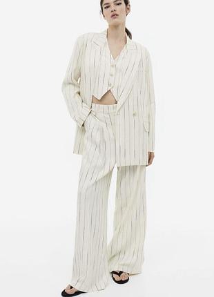 Жакет піджак в смужку білий h&m zara