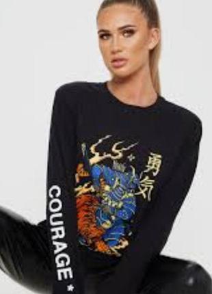 Плечи 48 см prettylittlething футболка с длинным рукавом size s