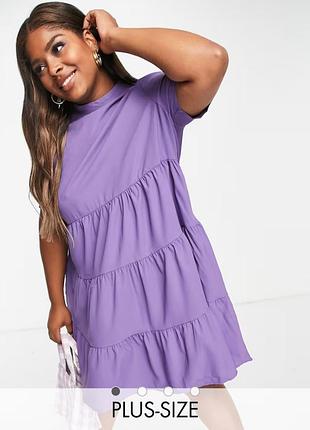 Фиолетовое многоярусное платье lola may plus 2xl