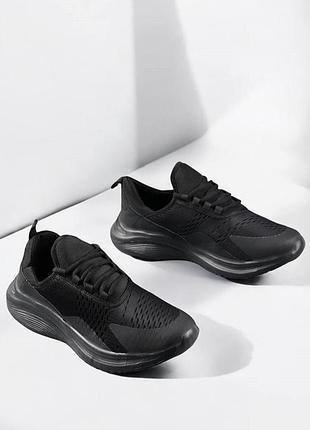 Кросівки чоловічі чорні текстиль (f160)