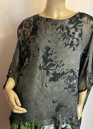 Итальянская бутиковая блузка оверсайз шелк- вискоза