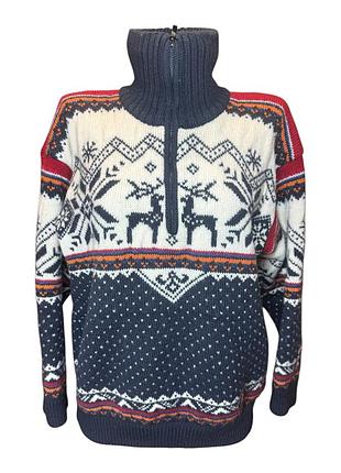 Шерстяной (100%) свитер f.lli campagnolo с орнаментом горнолыжный