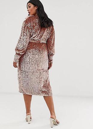 Шикарное платье декориронное пайетками на запах asos edition2 фото