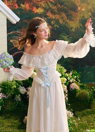 Сукня у вінтажному стилі lacemade blue hydrangea corset dress сукня на фотосесію