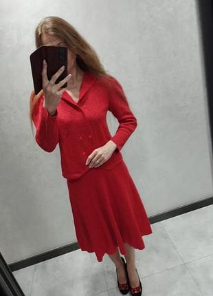 Шерстяной винтажный костюм двойка юбка пиджак жакет