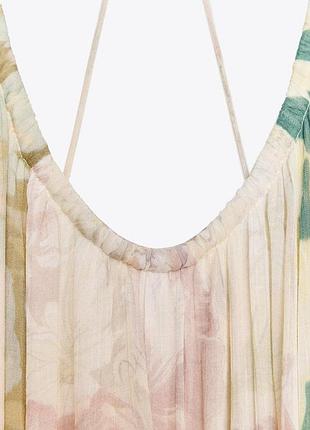 Платье zara zw collection с цветочным принтом в стиле печворк10 фото